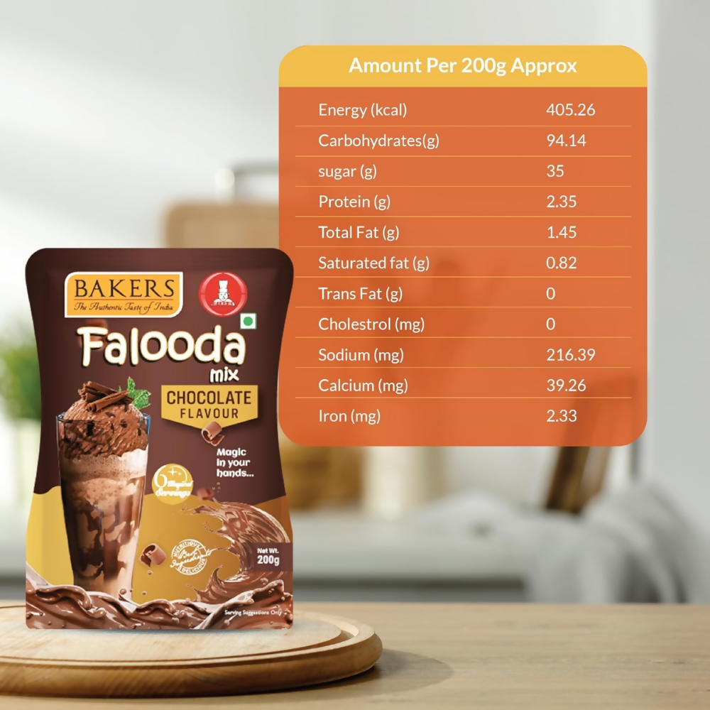 BAKERS Flavour Falooda Mix Powder Combo - Chocolate, Vanilla, Strawberry | Grocsy