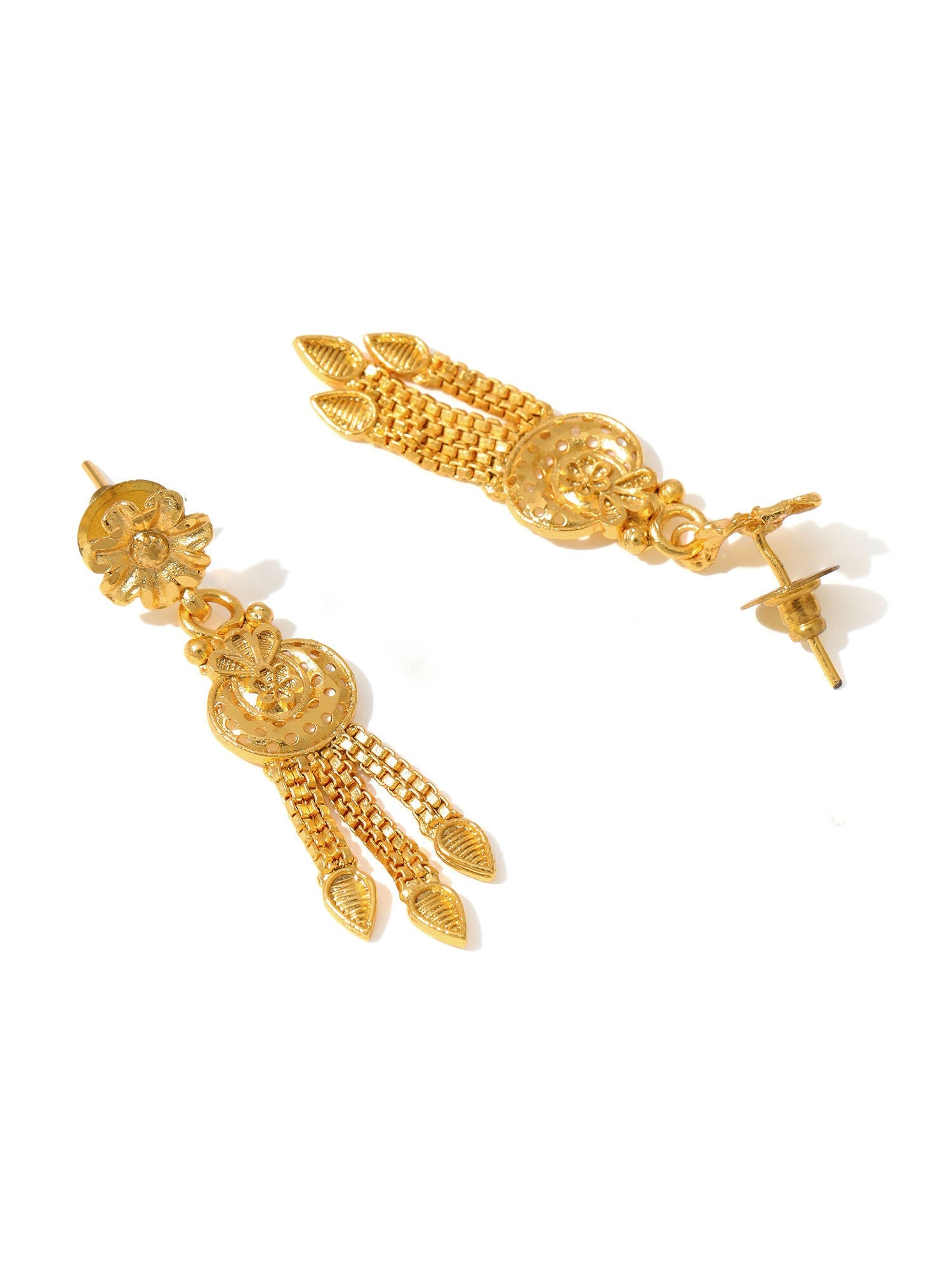 Ruby Raang Golden Choker with Earrings | Grocsy