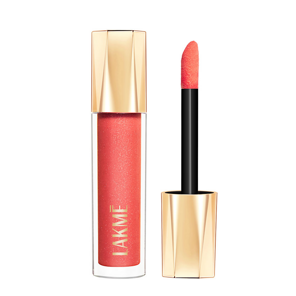 Lakme Glitterati Lip Glaze - Peach Punch | Grocsy