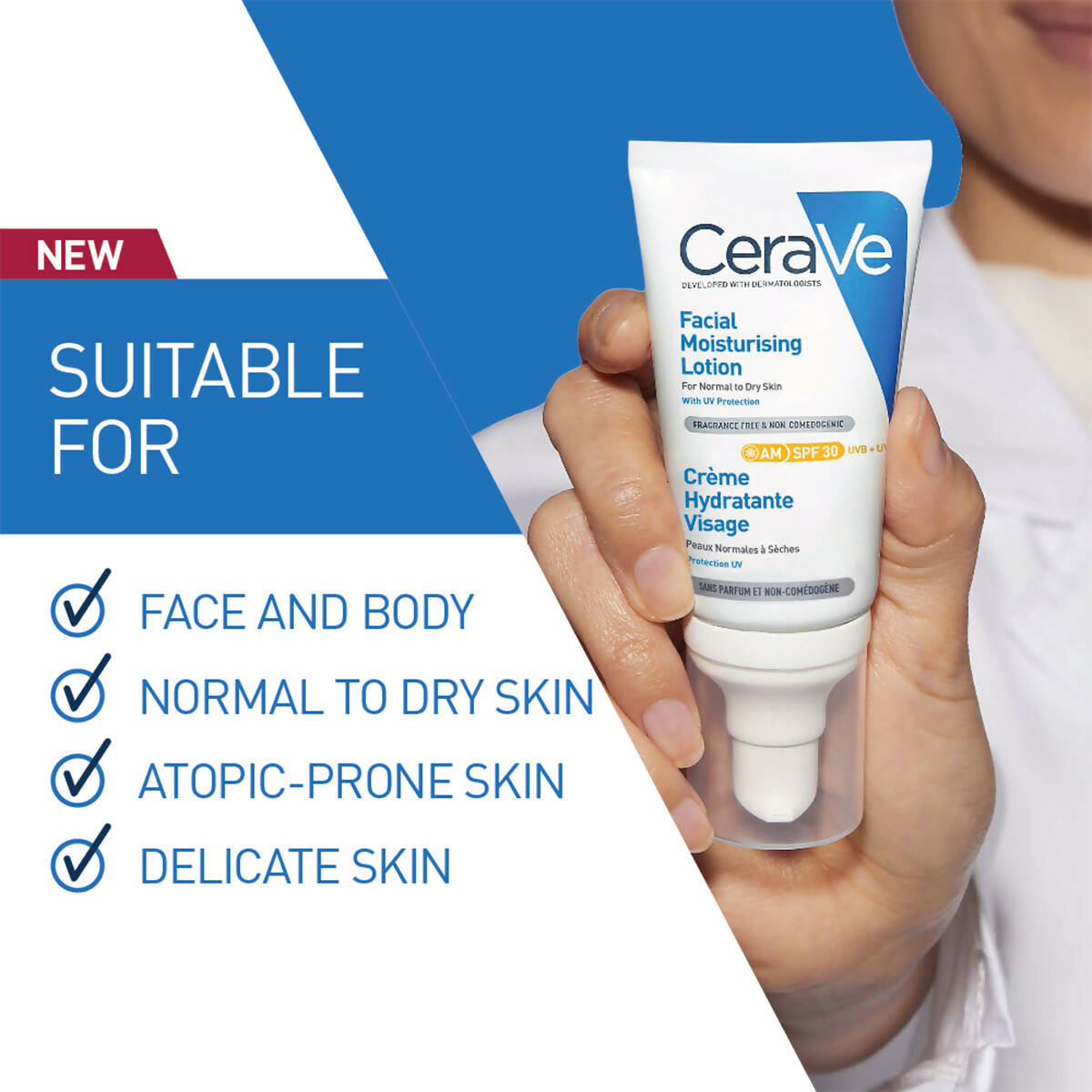 Cerave AM Facial Moisturising Lotion SPF30 for Normal to Dry Skin | Grocsy