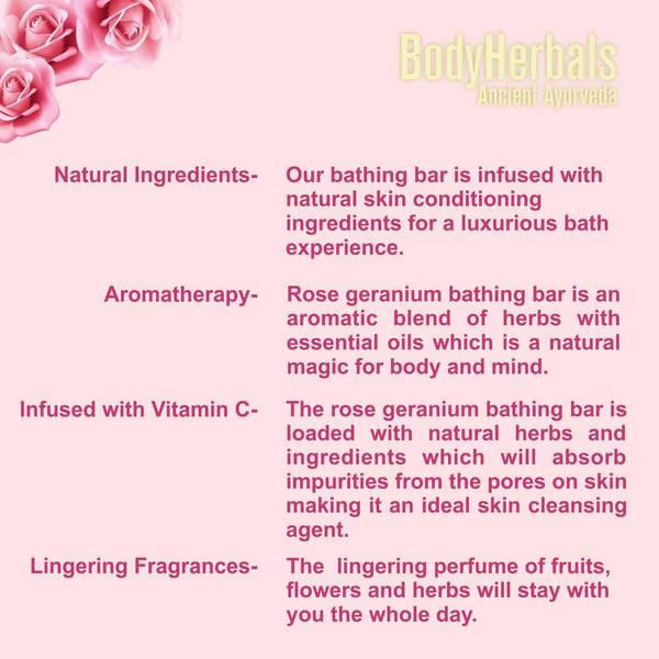 Bodyherbals Romance, Hand Made Rose & Geranium Bathing Bar | Grocsy