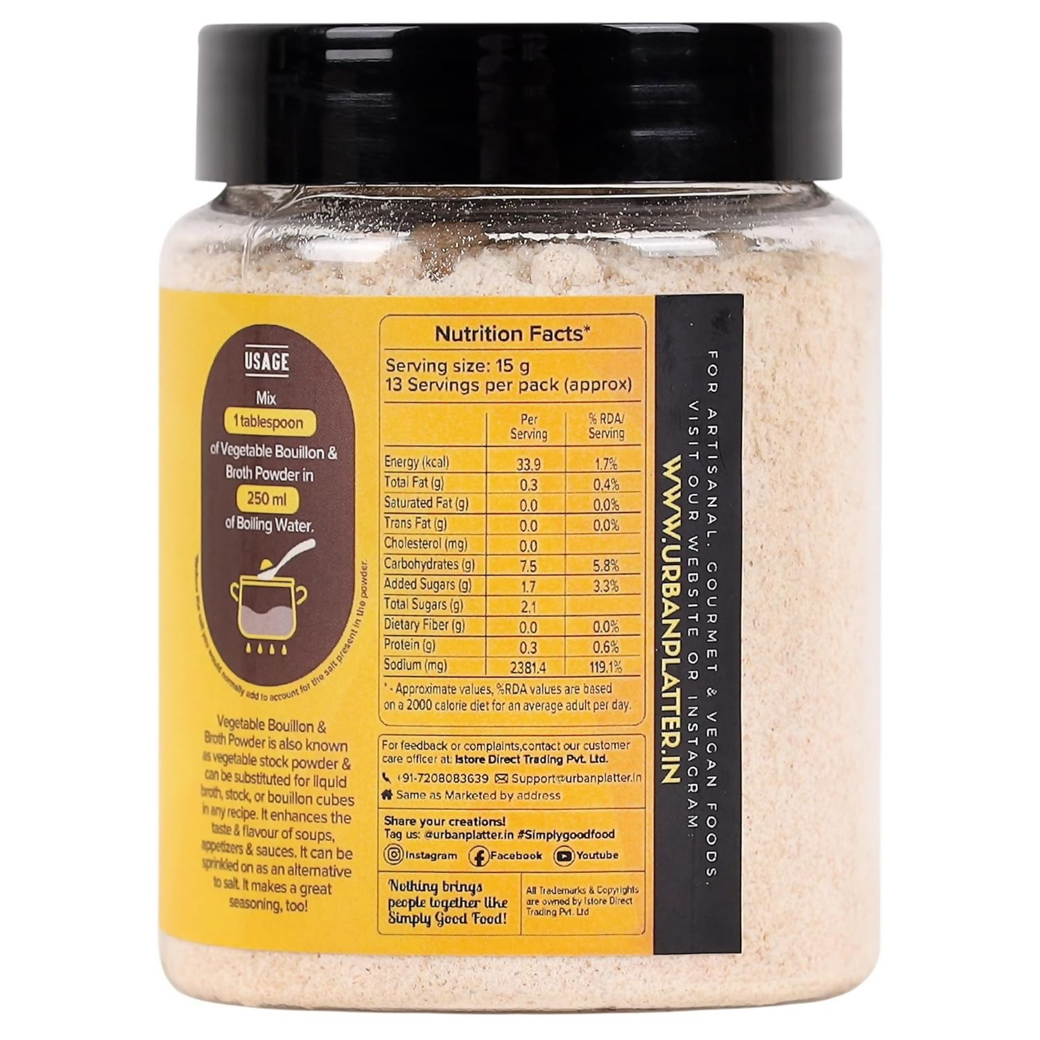 Urban Platter Vegetable Bouillon & Broth Powder | Grocsy