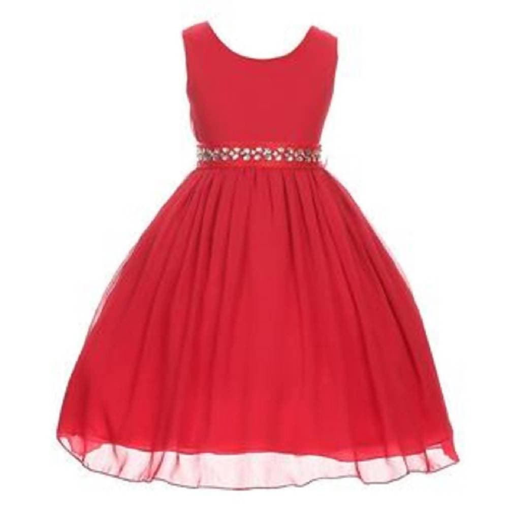 Asmaani Baby Girl's Red Color Satin Knee Length Frock (AS-DRESS-22041) | Grocsy