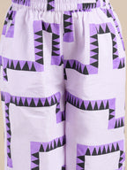 Snakes and Ladders Girls Purple Table Print Top and Pant Set from Siblings Collection | Grocsy