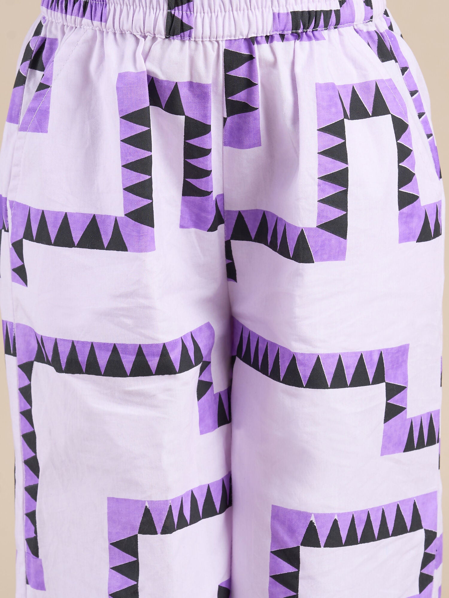 Snakes and Ladders Girls Purple Table Print Top and Pant Set from Siblings Collection | Grocsy