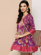 Ahalyaa Women's Traditional wear Tunic - Purple | Grocsy