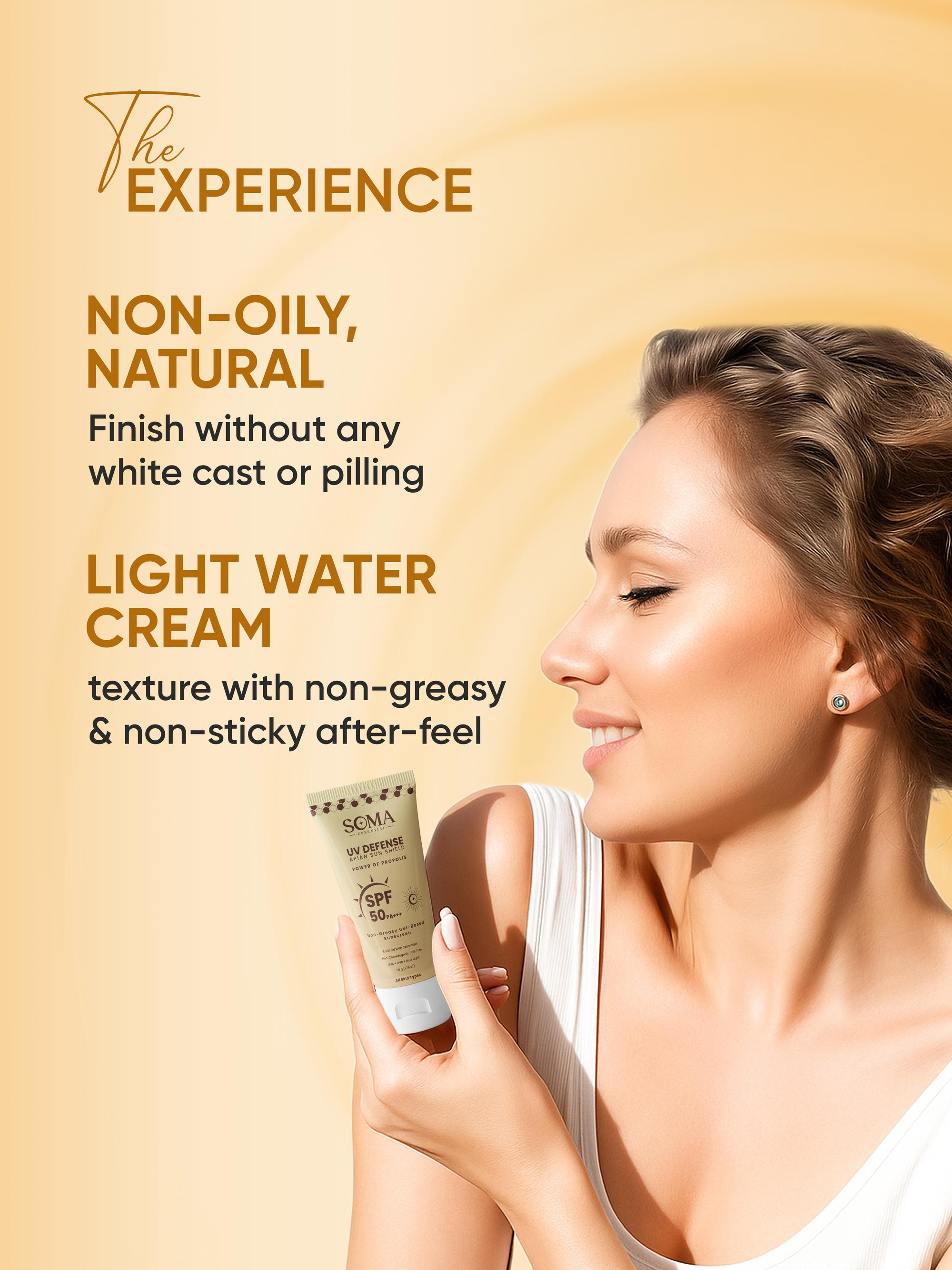 Soma Essential Propolis Based Apian Sunshield, 4% Niacinamide & Ceramides | Grocsy