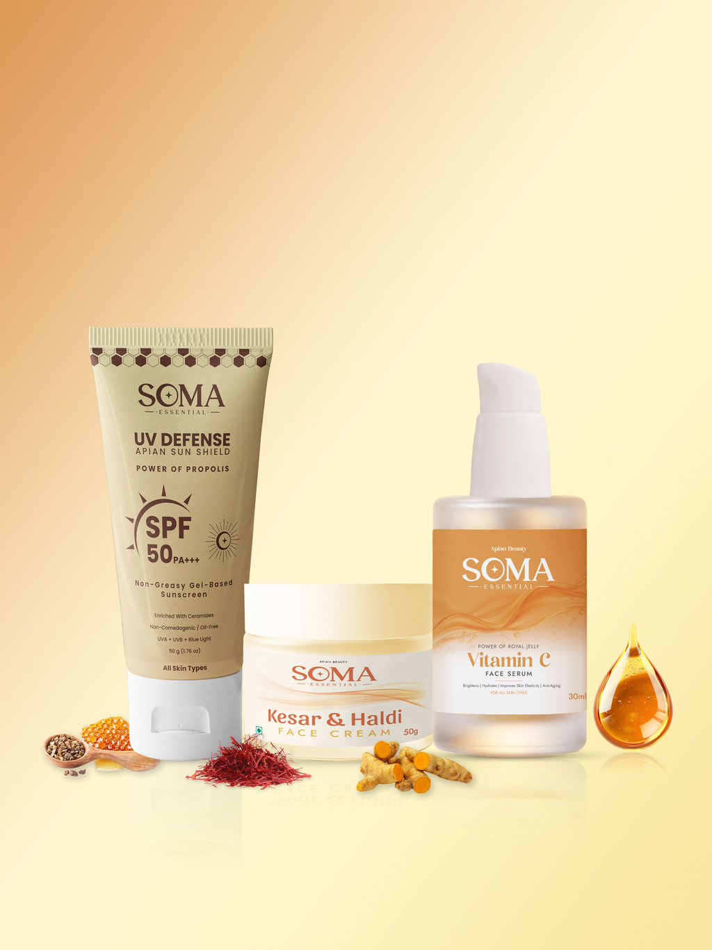 Soma Essential Propolis Apian Divine Trio ,Ceramides And 4% Niacinamide | Grocsy