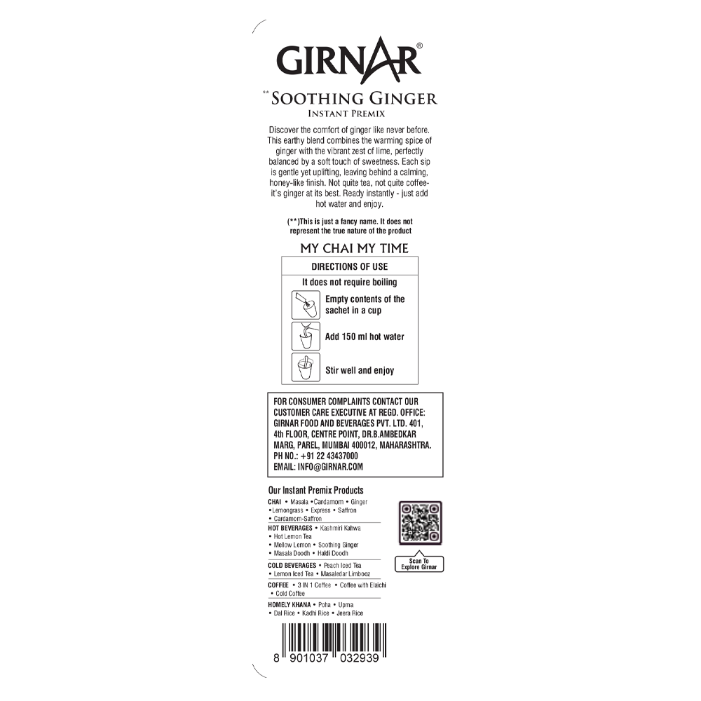 Girnar Instant Premix Soothing Ginger | Grocsy
