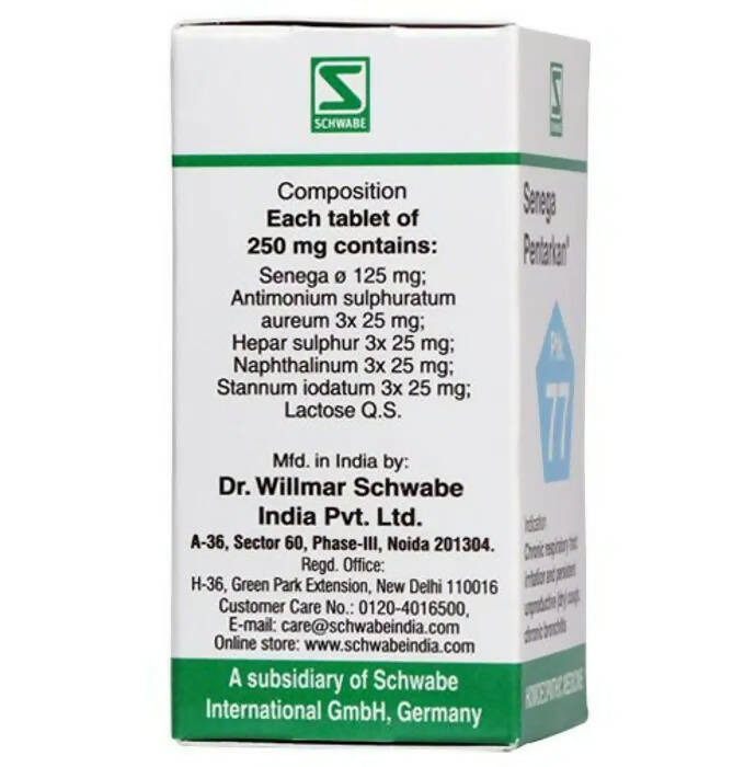 Dr. Willmar Schwabe India Senega Pentarkan Ptk 77 Tablets | Grocsy