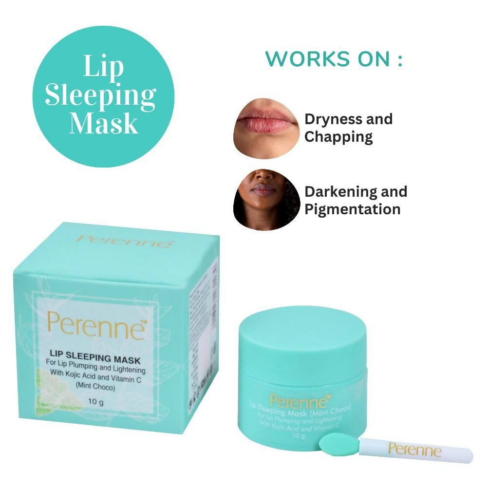 Perenne Lip Sleeping Mask With Kojic Acid & Vitamin C - Mint Choco | Grocsy