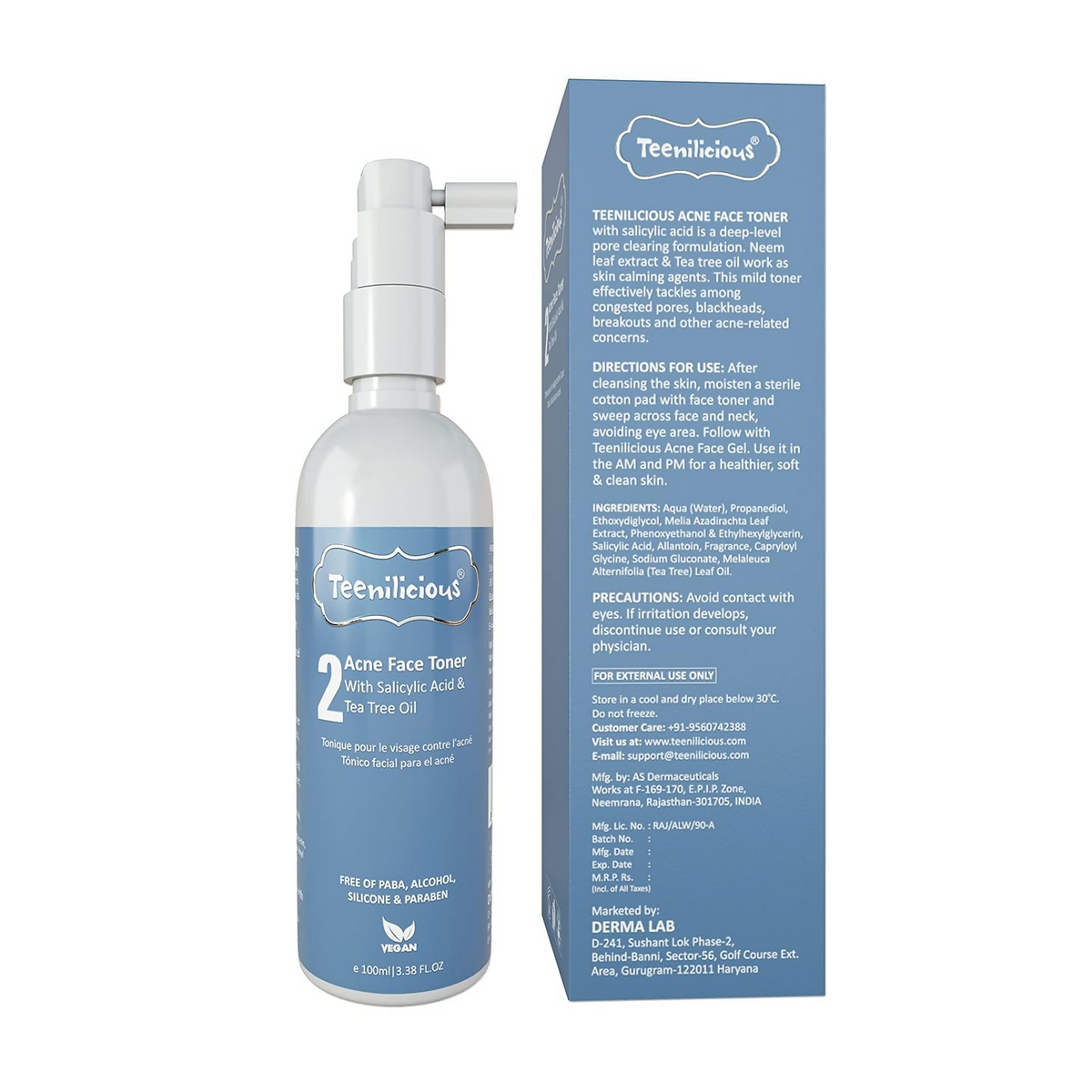 Teenilicious Acne Toner For Face With 0.5% Salicylic Acid & Natural Tea Tree Oil | Grocsy