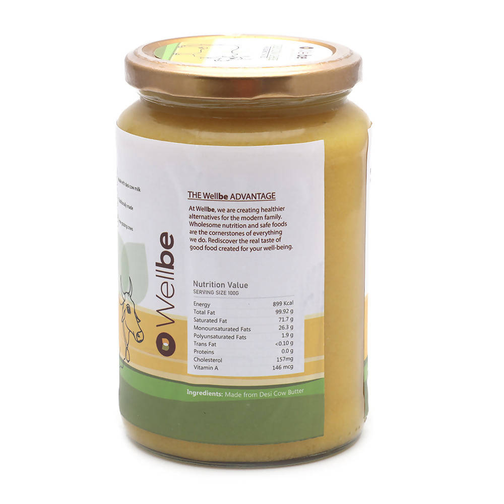Wellbe Desi Cow Ghee | Indian Hallikar Cow Ghee | Pure A2 Ghee | Natural & Healthy | Better Choice - Better Life | Grocsy