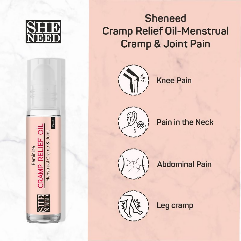 SheNeed Feminine Cramp Relief Oil for Period Cramps & Leg cramps | Grocsy