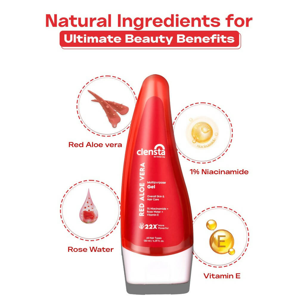 Clensta Red Aloe Vera Multipurpose Gel | Grocsy
