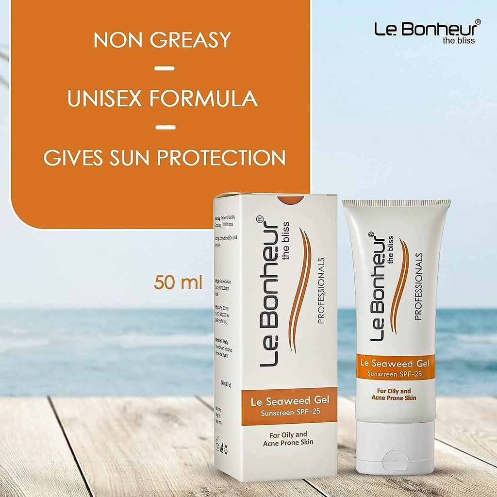Le Bonheur Seaweed Gel Sunscreen SPF 25 For Skin Fairness | Grocsy
