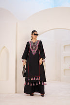 Lehenga Mart Black Reyon Designer Cord-Set Ready To Wear | Grocsy