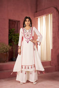 Lehenga Mart Off White Reyon Designer Cord-Set Ready To Wear | Grocsy