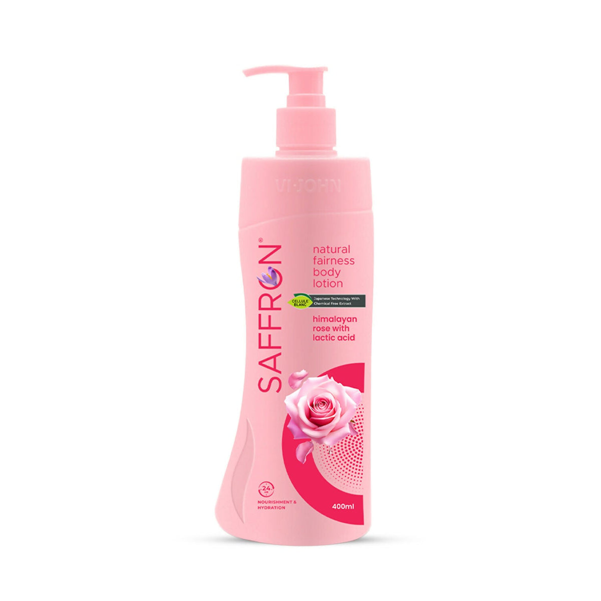 VI-JOHN Saffron Natural Fairness Body Lotion Himalayan Rose with Lactic Acid Deep Nourishment for Soft & Radiant Skin For All Skin Types | Grocsy