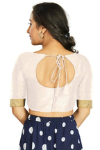 Aastha Fashion Women's Off White Art Silk Designer Traditional Readymade Blouse | Grocsy