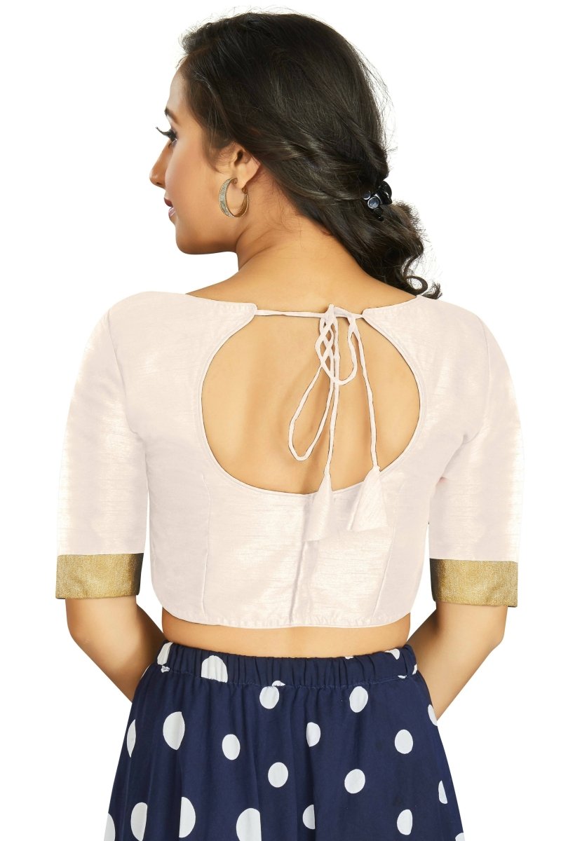 Aastha Fashion Women's Off White Art Silk Designer Traditional Readymade Blouse | Grocsy