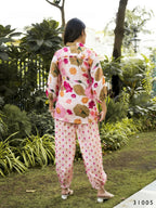 Casual Fashionable Multi Muslin Cotton co-ord set - Manya | Grocsy