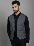 Even Apparels Solid Waistcoat - Grey | Grocsy