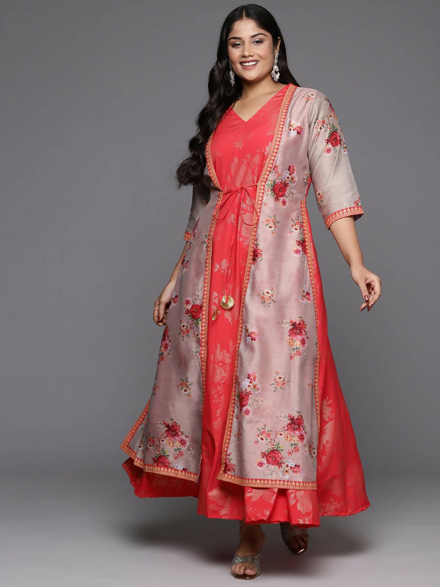 Ahalyaa Women's Traditional wear Ethnic Dress - Red | Grocsy