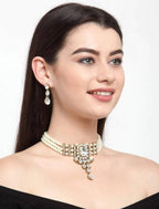 Mominos Fashion Traditional Design Necklace with Stone & Pearls