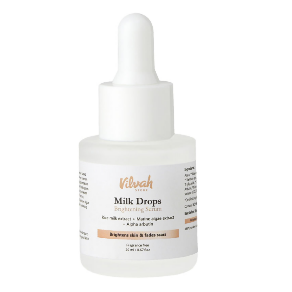 Vilvah Store Milk Drops Brightening Serum (Skin Brightening) | Grocsy