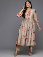 Ahalyaa Women's Traditional wear Kurta Set - Tan | Grocsy