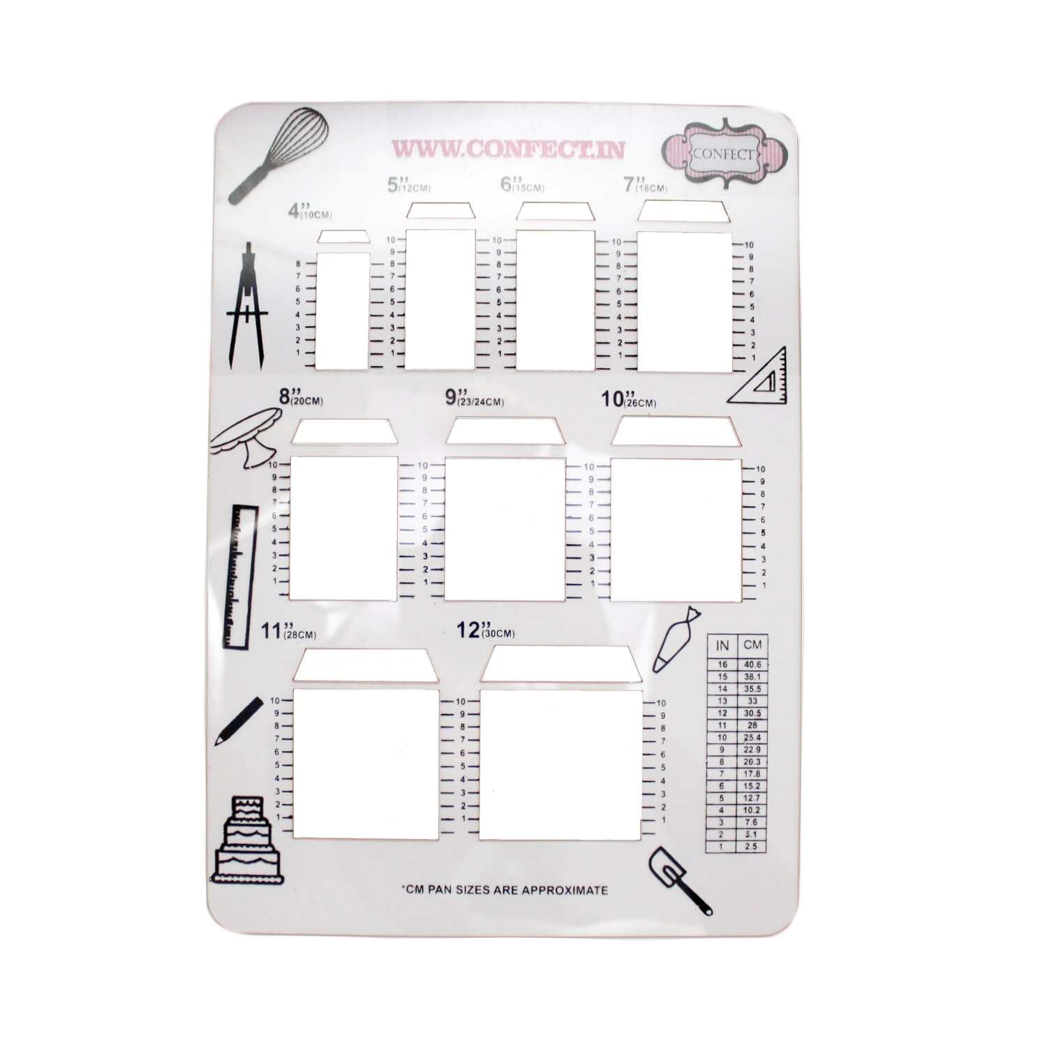 Confect Square Cake Sketching Stencils | Grocsy