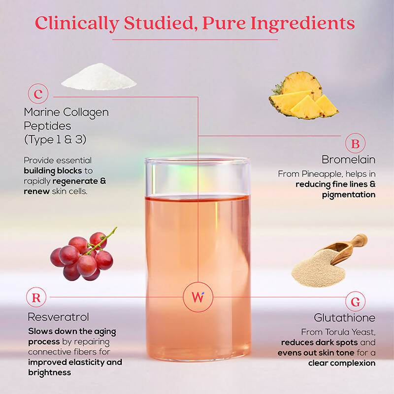 Wellbeing Nutrition Glow Korean Marine Collagen Peptides-Tropical Bliss Flavor | Grocsy