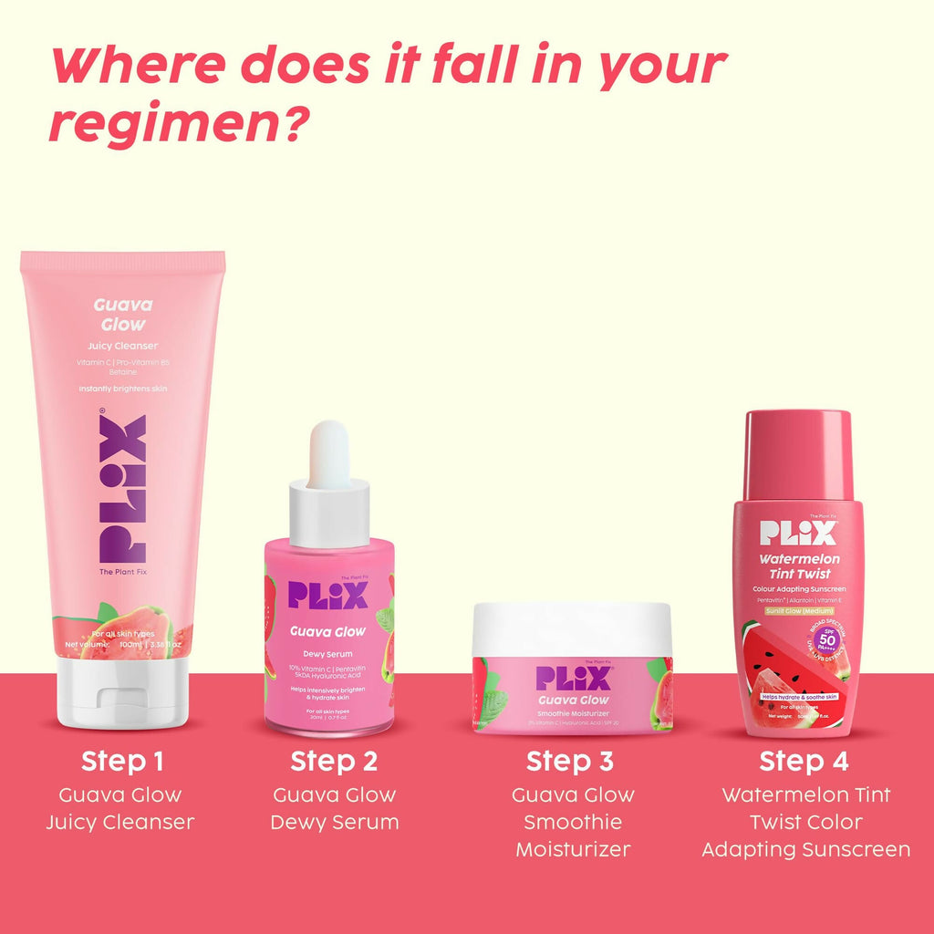 PLIX The Plant Fix Watermelon Tint Twist Color-Adapting Sunscreen For Light Coverage & Instant Glow | Grocsy