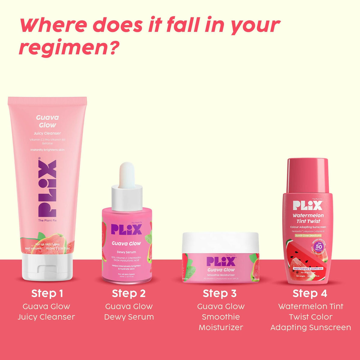 PLIX The Plant Fix Watermelon Tint Twist Color-Adapting Sunscreen For Light Coverage & Instant Glow | Grocsy