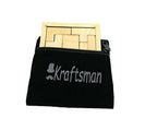 Kraftsman Portable Wooden Tetris Puzzle | 9 Pieces Puzzle 6x6 Board for Kids and Adults | Travel Pouch Included | Grocsy