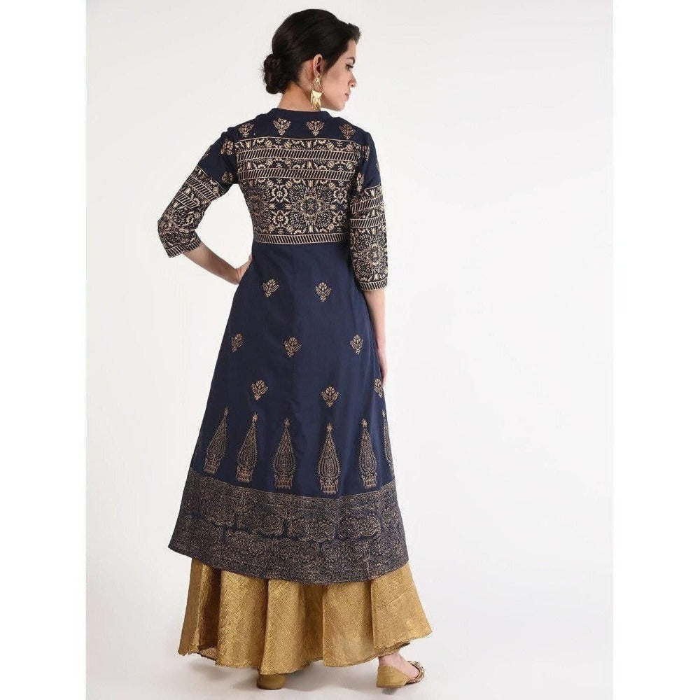 Cheera Women's Hand Block Print Anarkali Kurta (CH-031K) | Grocsy