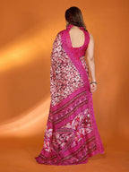 PR Fashion Pink Kota Doria Printed Saree | Grocsy