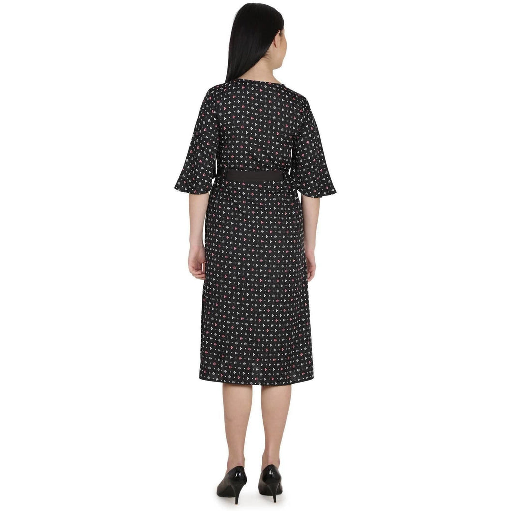 Kanoor Garments Women's Black Frock Style Collar Neck Kurti | Grocsy