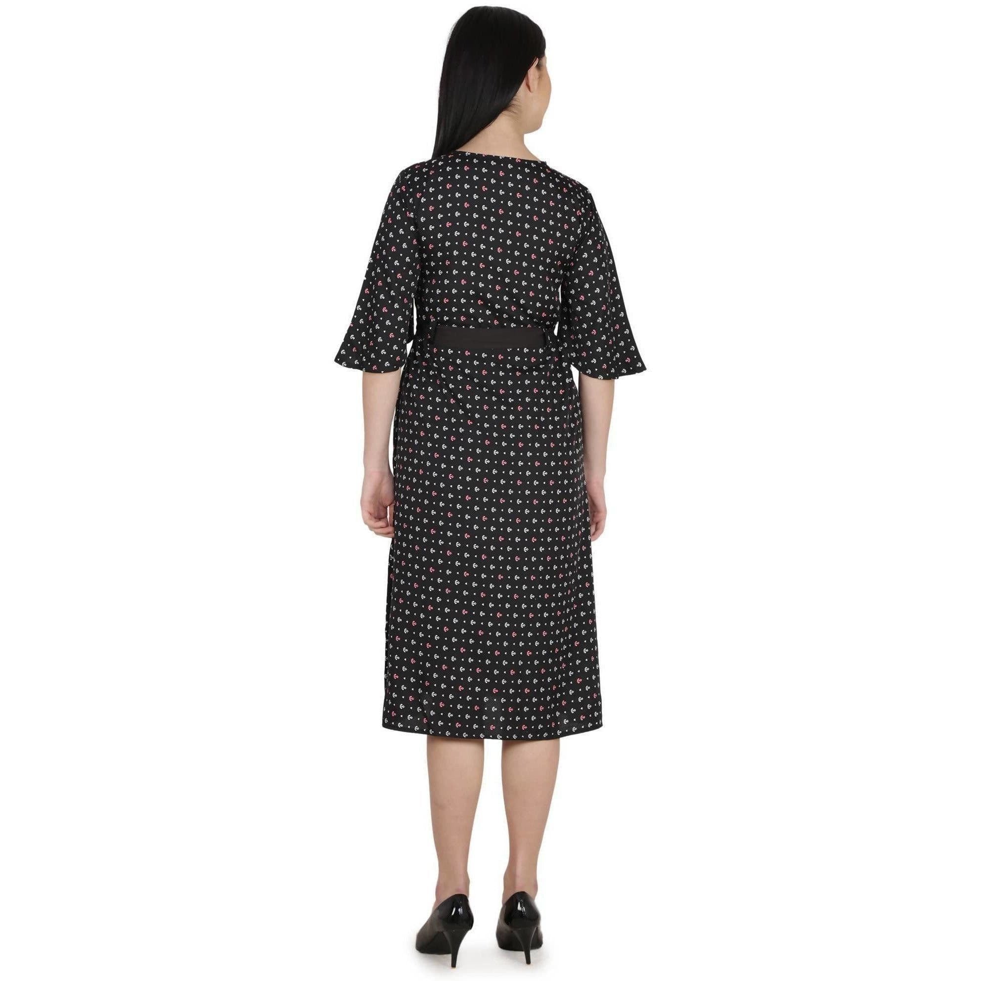 Kanoor Garments Women's Black Frock Style Collar Neck Kurti | Grocsy