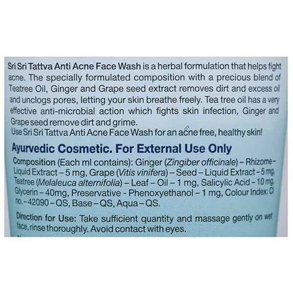 Sri Sri Tattva Anti Acne FaceWash | Grocsy