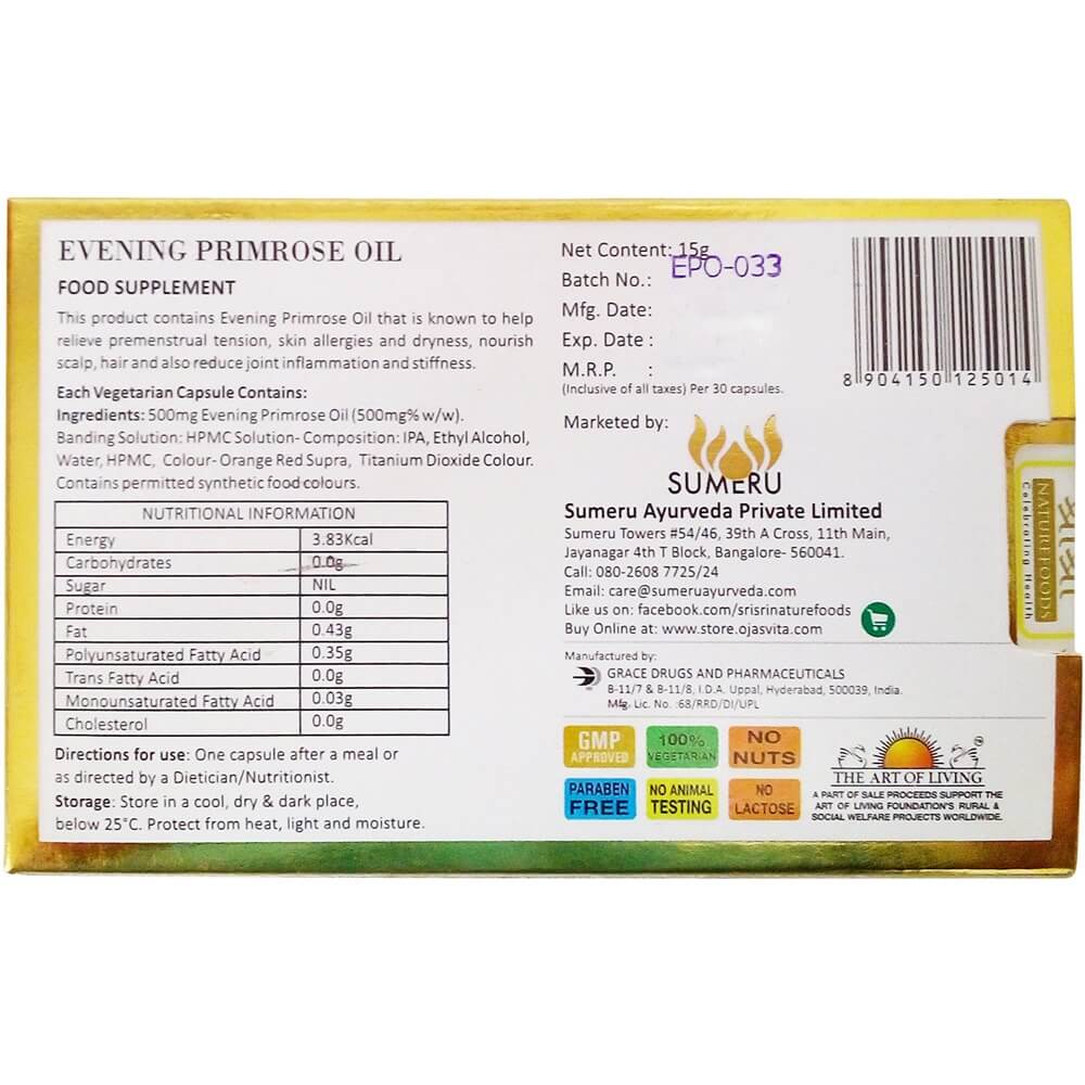 Sri Sri Tattva Evening Primrose Oil Capsules | Grocsy