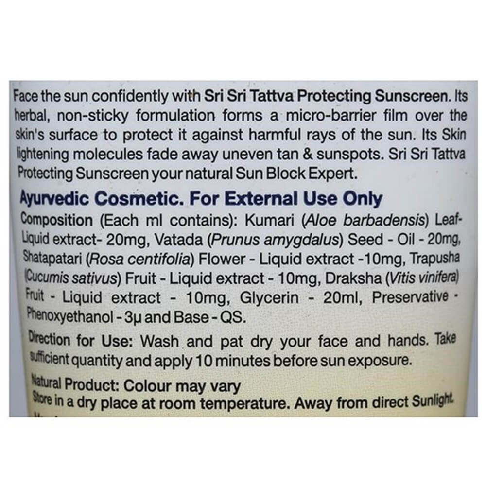 Sri Sri Tattva Protecting Sunscreen Cream | Grocsy