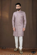 Joban Fashion Men's Pink Woven Jacquard Kurta with Pyjama | Grocsy