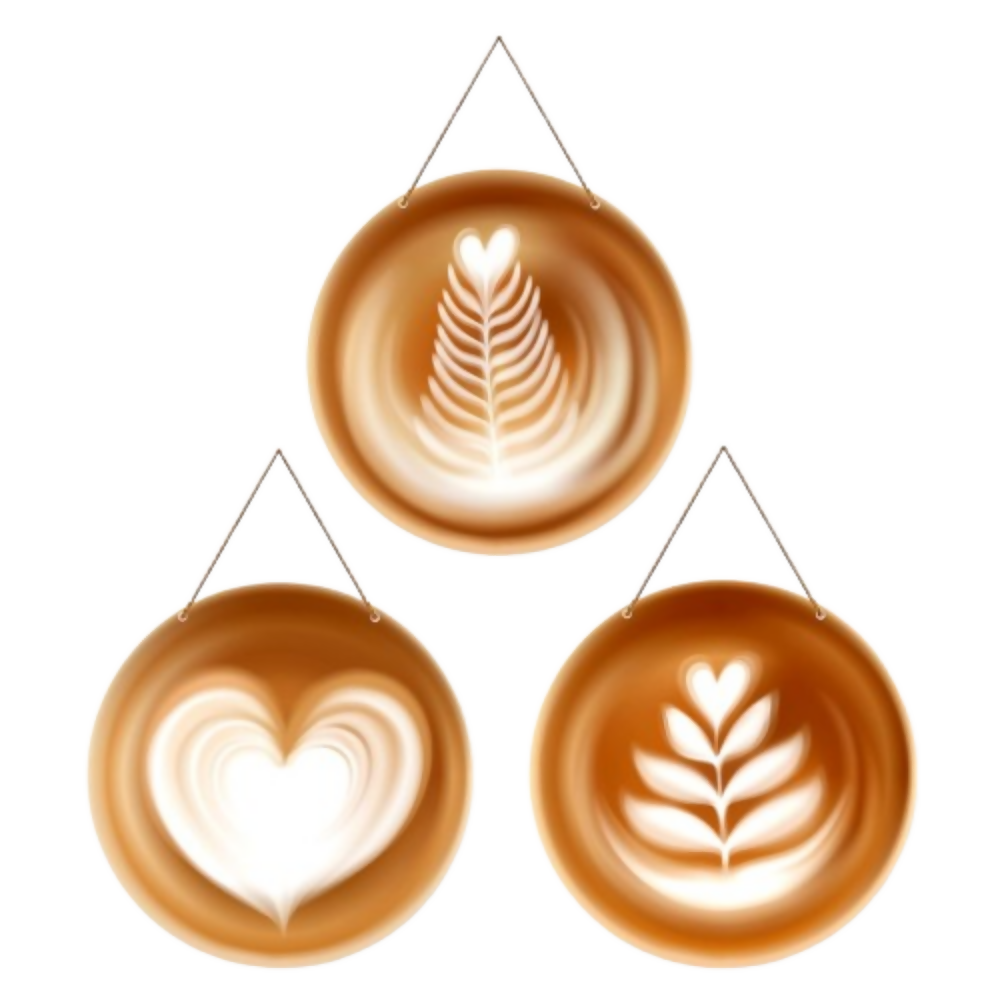 Artvibes Modern Coffee Latte Decorative MDF Wooden Wall Art | Grocsy