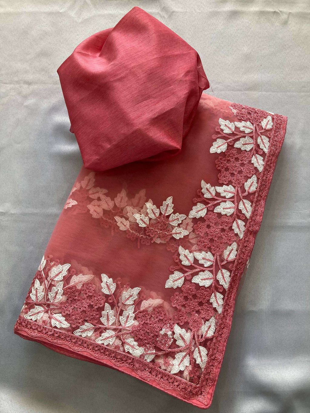 Teeya Creation Womens Latest Stylish Party Wear Soft Net Saree-Peach | Grocsy