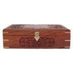 Nizalia Carved Motif Of Flora Handmade Beautiful Jewellery Box With Mirror | Grocsy
