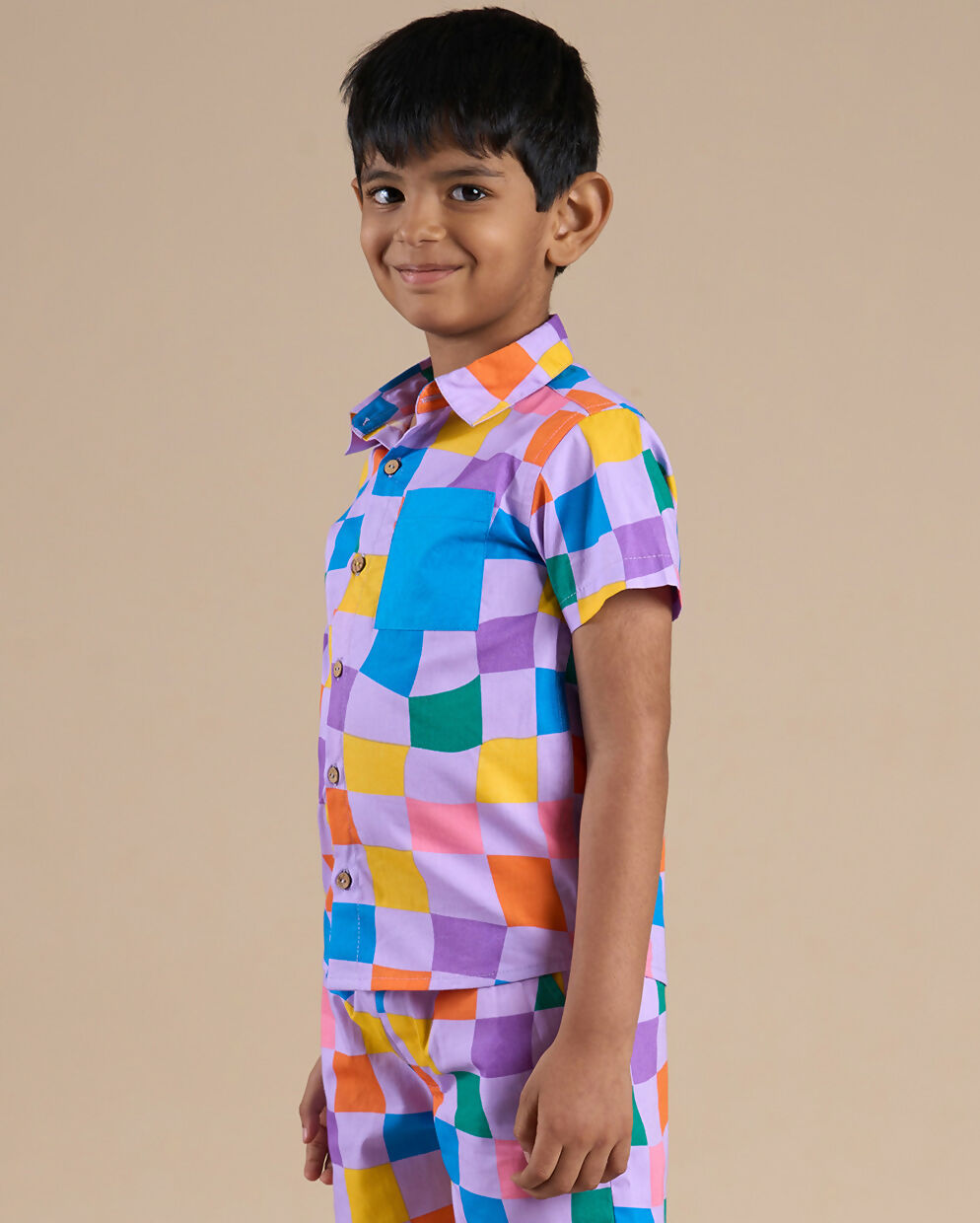 Snakes and Ladders Boys Multi Color Rotary Print Shirt from Siblings Collection | Grocsy