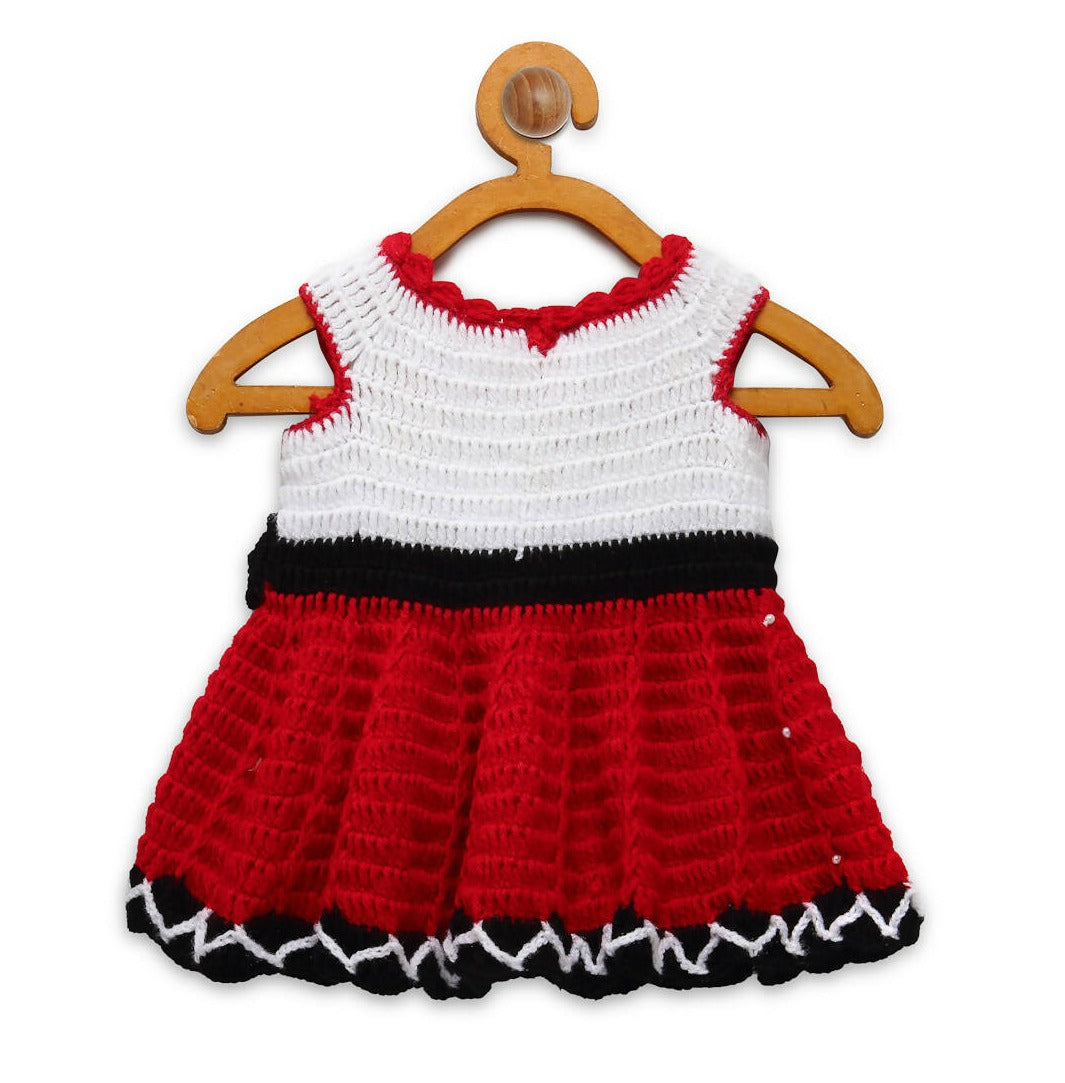 Chutput Kids Micky Design Red Coloured Solid Frock | Grocsy