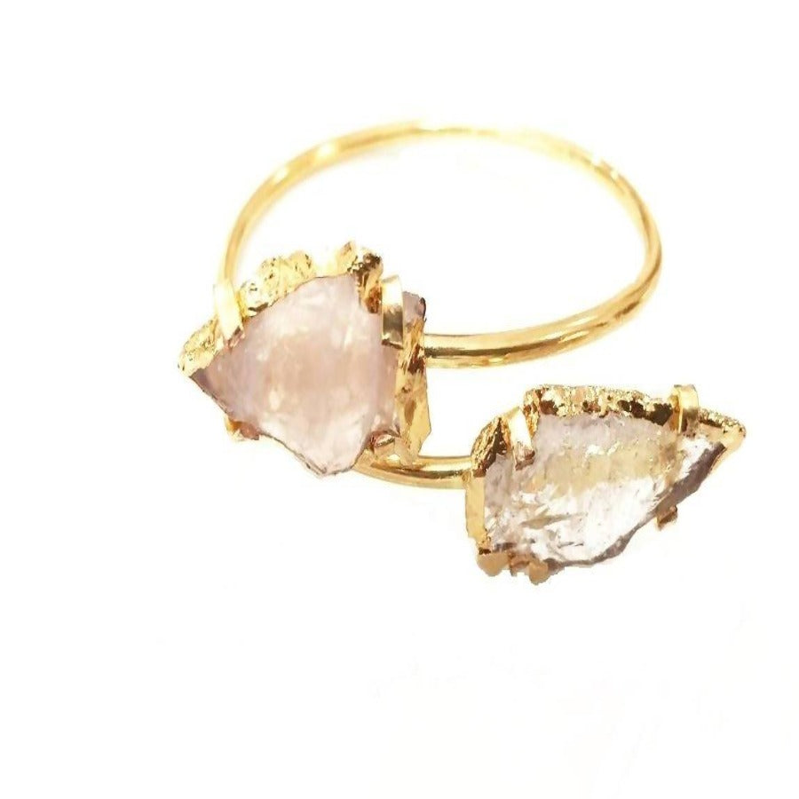 Bling Accessories Natural Stone Crystal Arrow Cuff Bracelet | Grocsy